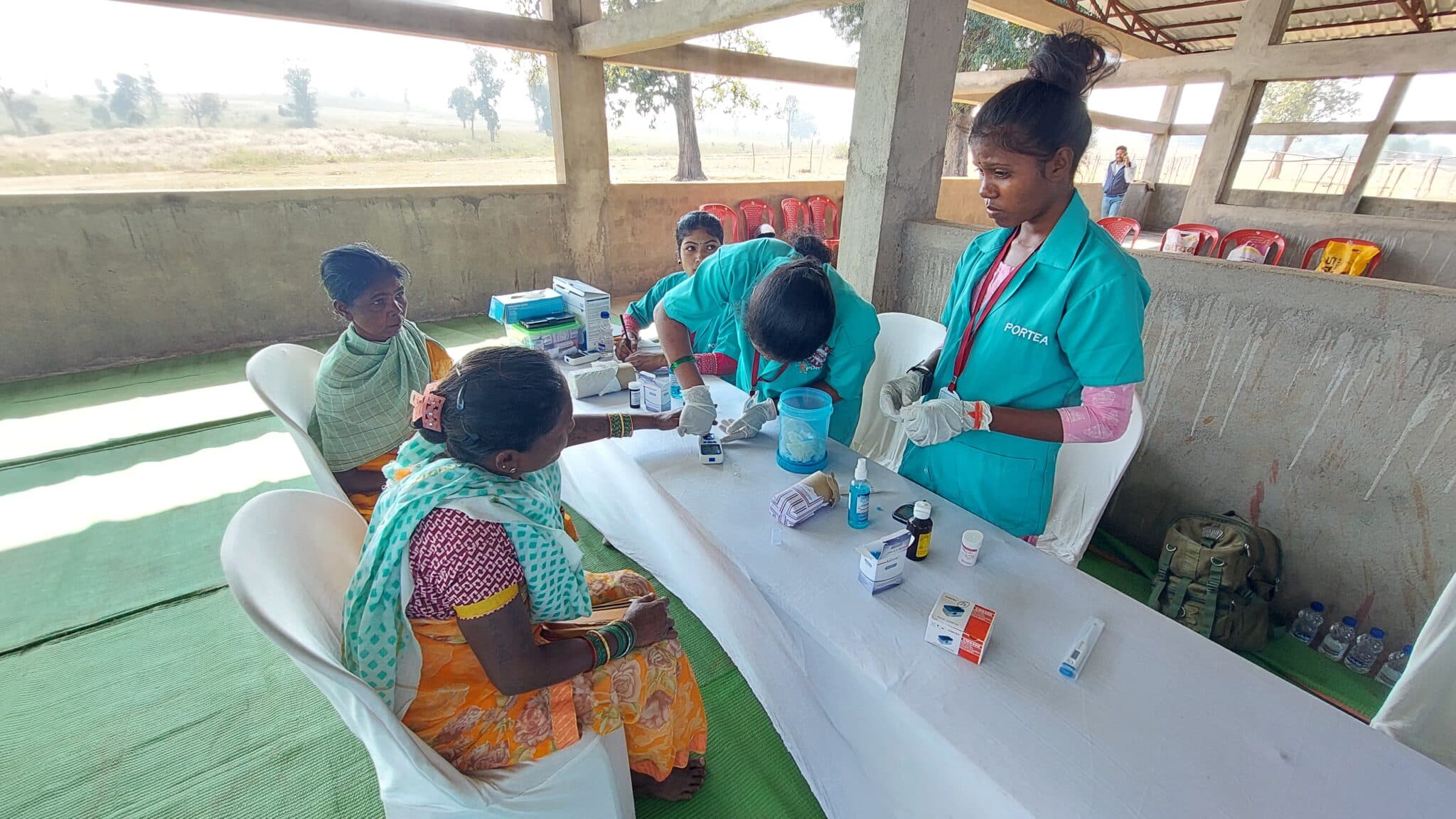 Rural health camp serving community members