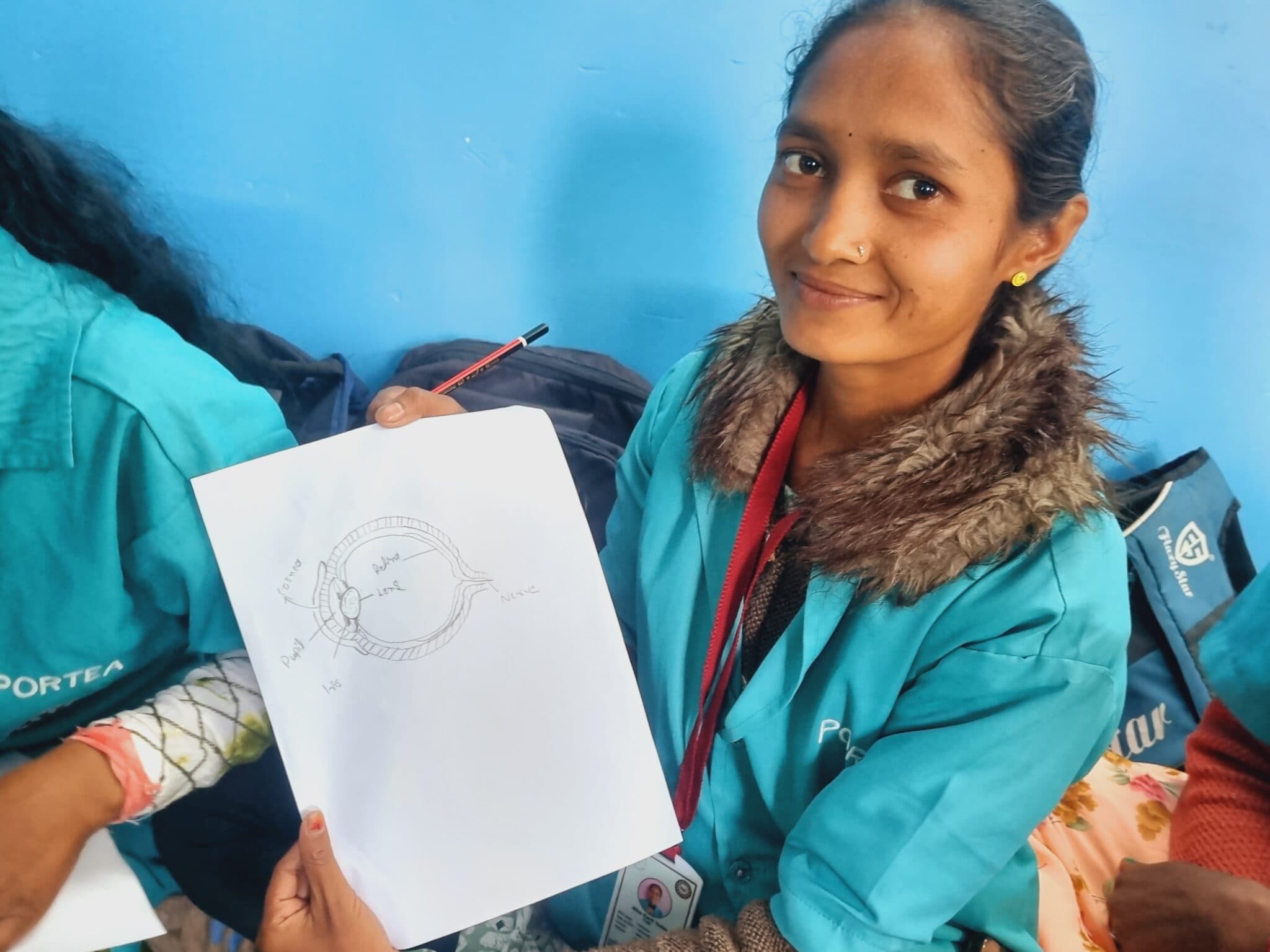 Health worker in training session